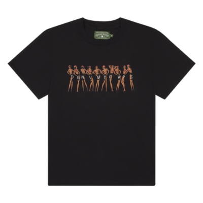 front view of Cotton Club Tee Black with front graphic
